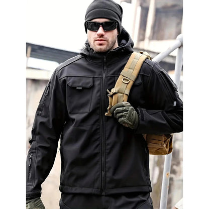 Multi-pocket men's softshell jacket | With hood 5