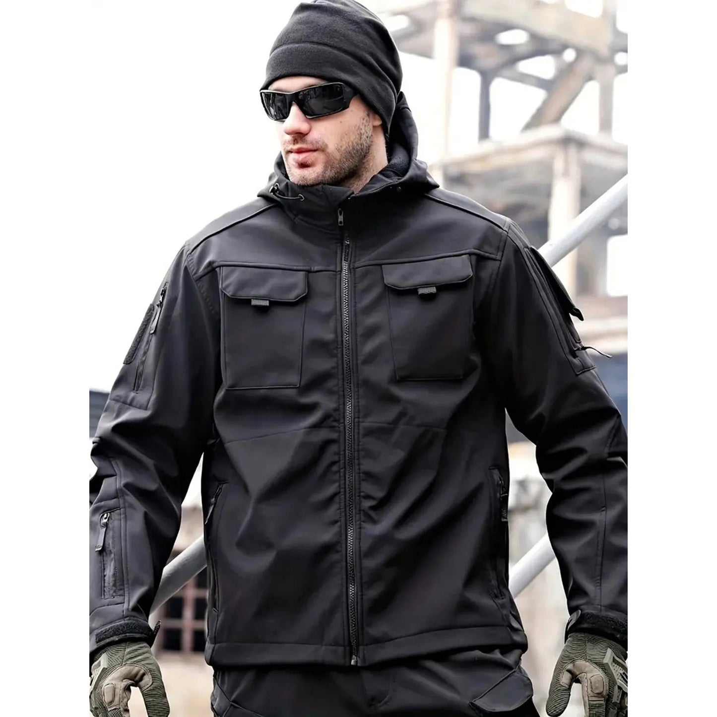 Multi-pocket men's softshell jacket | With hood 6
