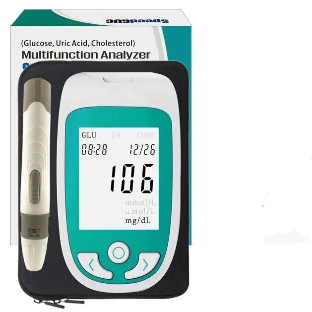 Multifunctional Analyzer Home Cholesterol Test Kit with Lancets Uric Acid Meter Glucose Meter 1