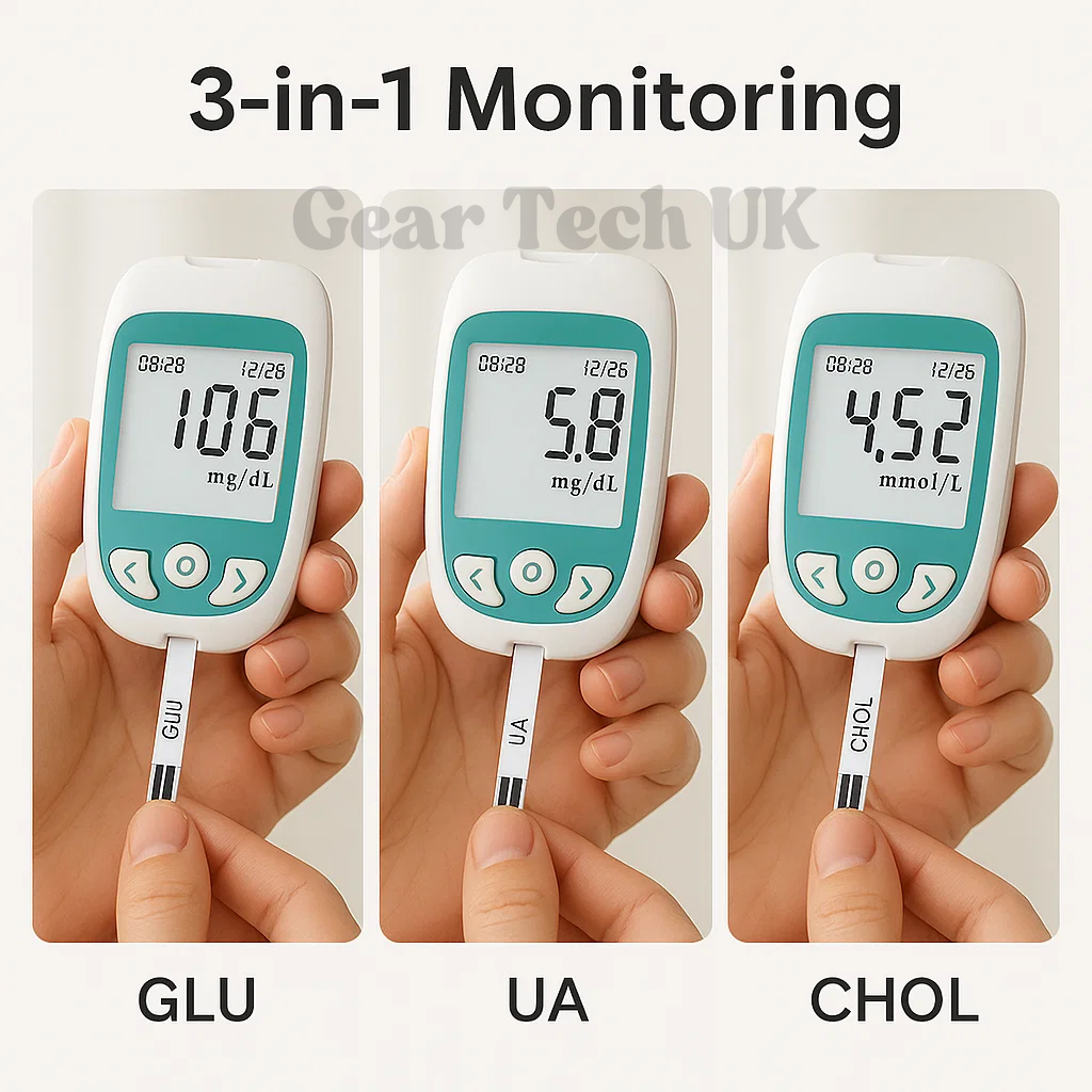 Multifunctional Analyzer Home Cholesterol Test Kit with Lancets Uric Acid Meter Glucose Meter 4