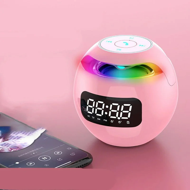 Multifunctional Bluetooth alarm speaker with LED display and colorful night light -2200 mAh battery 0