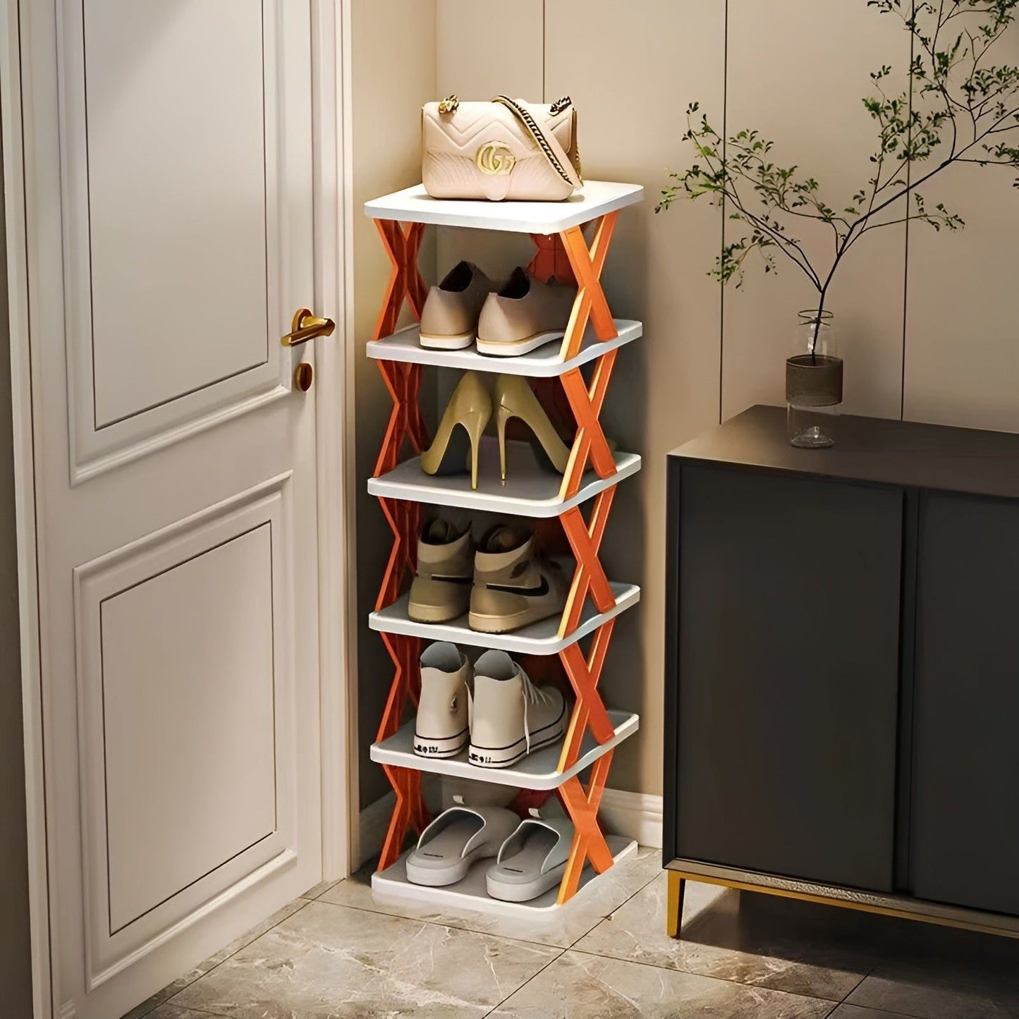 Multifunctional and foldable shoe shelf - spacesaver 11