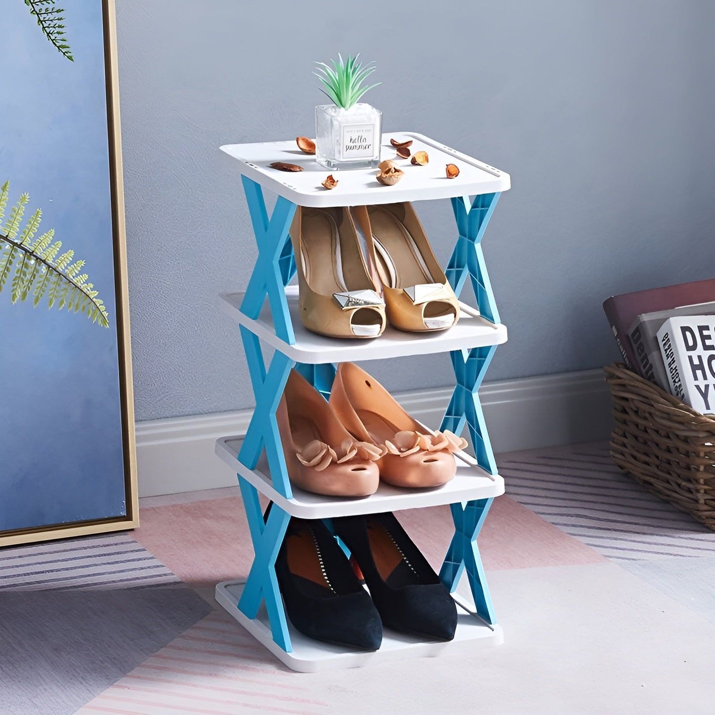 Multifunctional and foldable shoe shelf - spacesaver 4