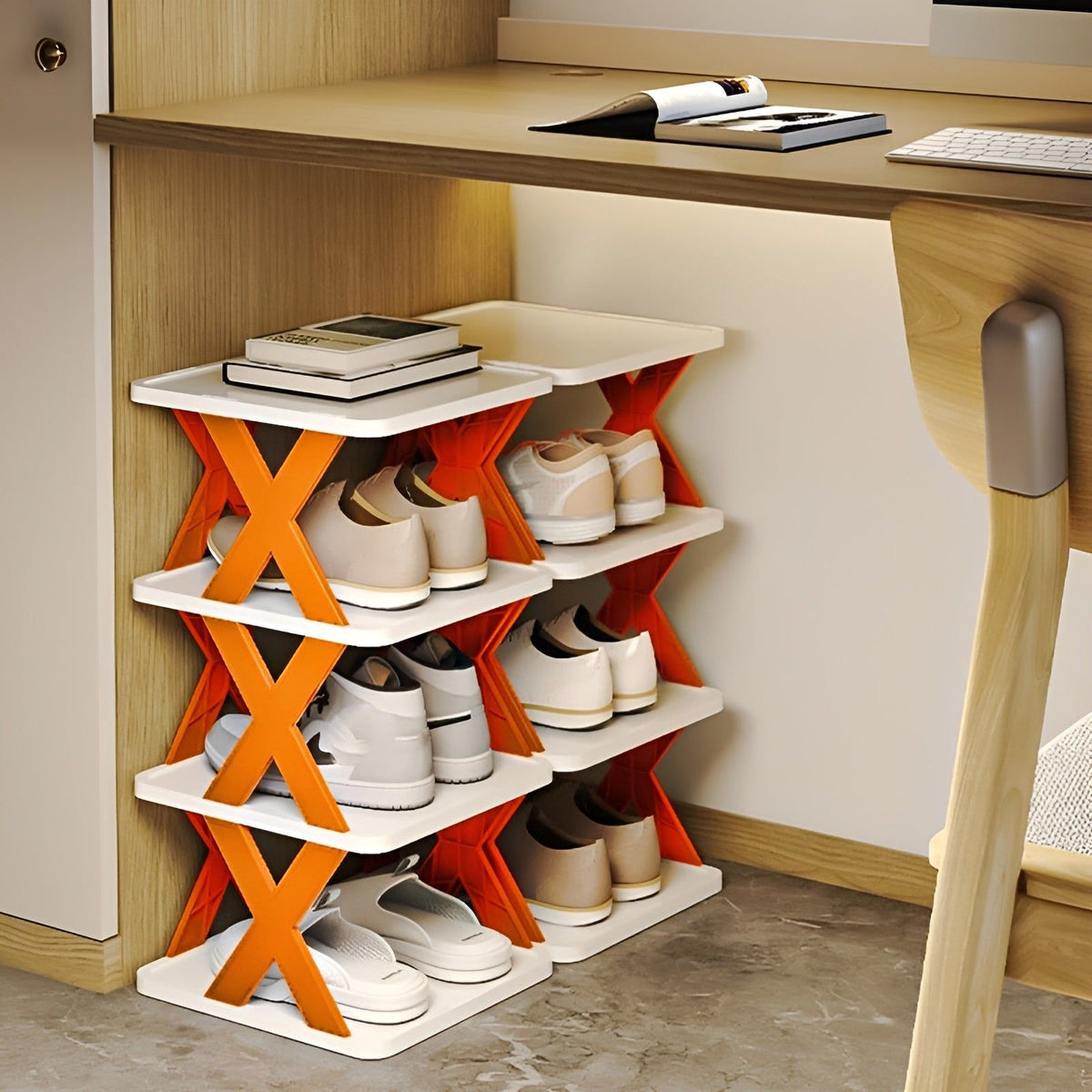 Multifunctional and foldable shoe shelf - spacesaver 7