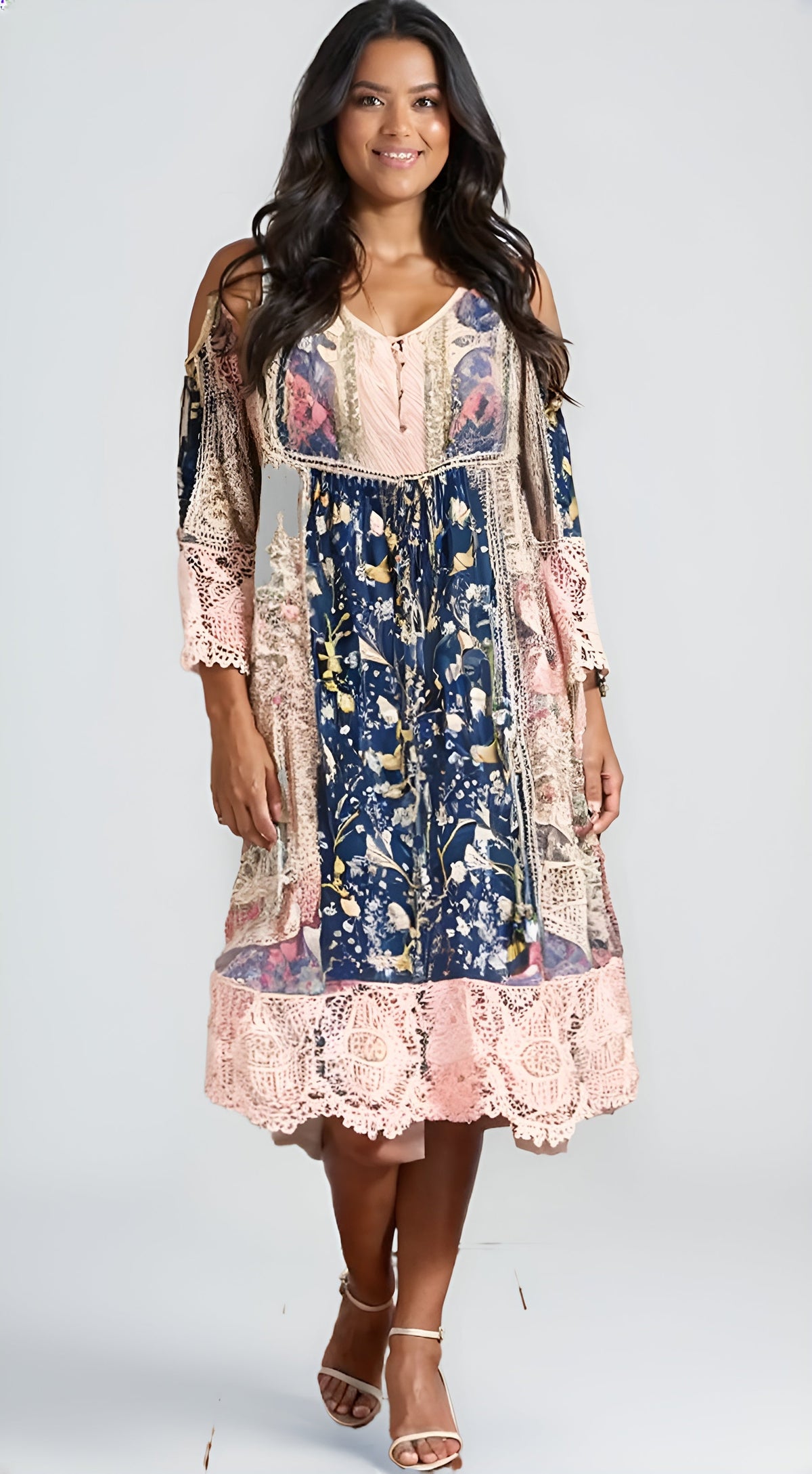  Ava | Boho Floral Dress – Lace Accents for Effortless Charm-3