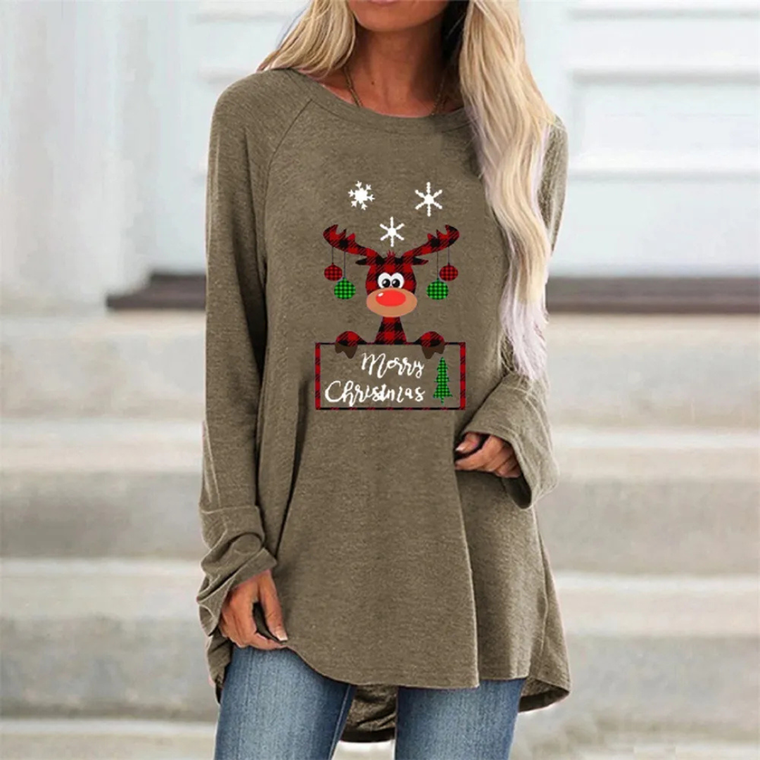 Nalina | Long Reindeer Christmas Sweater for Women | Warm 2