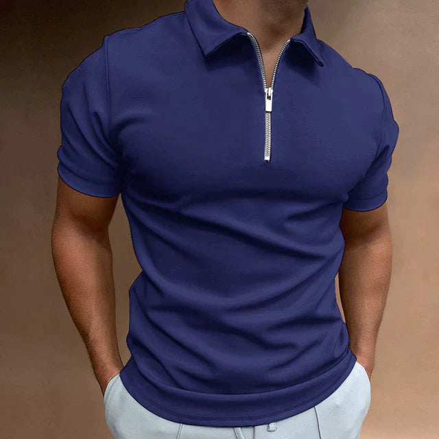 HUGO | Trendy Men's Polo Shirt with Zipper-3