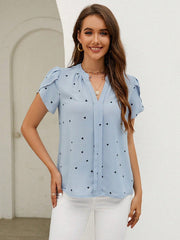  MILA | Heart Print V-Neck Top-2
