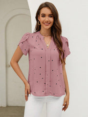  MILA | Heart Print V-Neck Top-3