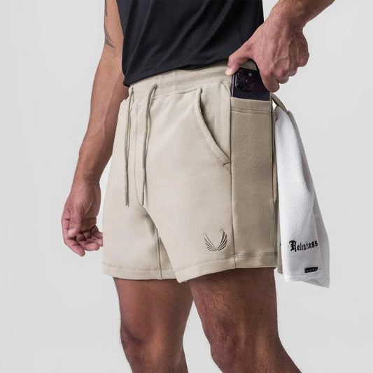  Men’s Athletic Shorts - Breathable Fabric - Elastic Waistband - Side Pockets - Sport & Casual-1