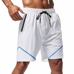  Men’s Athletic Shorts – Quick Dry Lightweight Fabric – Loose Fit – Knee Length – Zipper Pockets-1