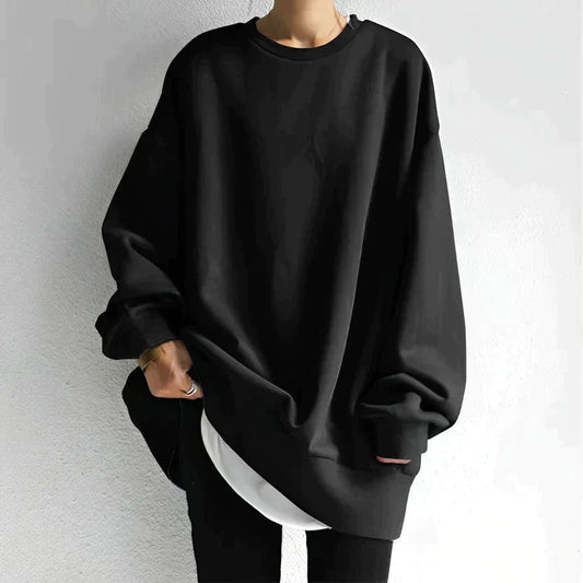Oversized Crew Neck Sweatshirt for Women | Long Sleeves 0
