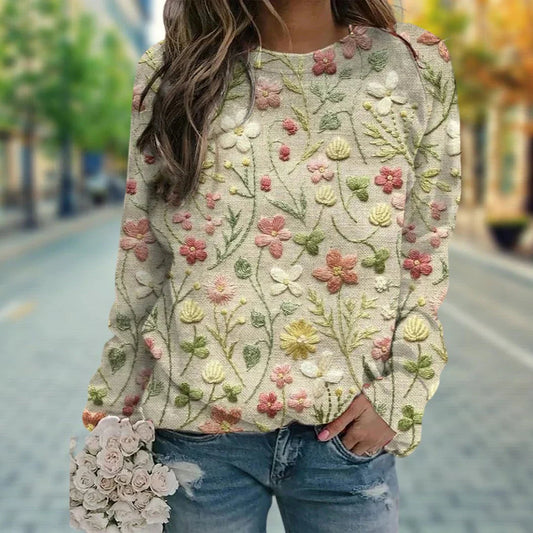 Phoenin | Women's Floral Warm Embroidered Sweater | Casual 0