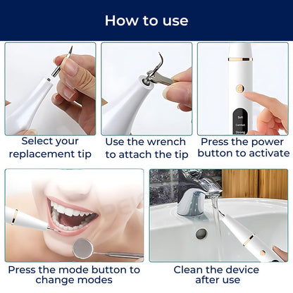 PlaqueFree Plaque Remover for teeth | Ultrasonic Teeth Cleaner - Tartar Remover from Home - Deep Teeth Cleaning and Polish 7