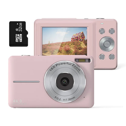 Portable Digital Camera 1080P 44MP with 16X Zoom – Compact Vlogging Camera with LCD Screen, Rechargeable, Perfect for Teens and Students 10
