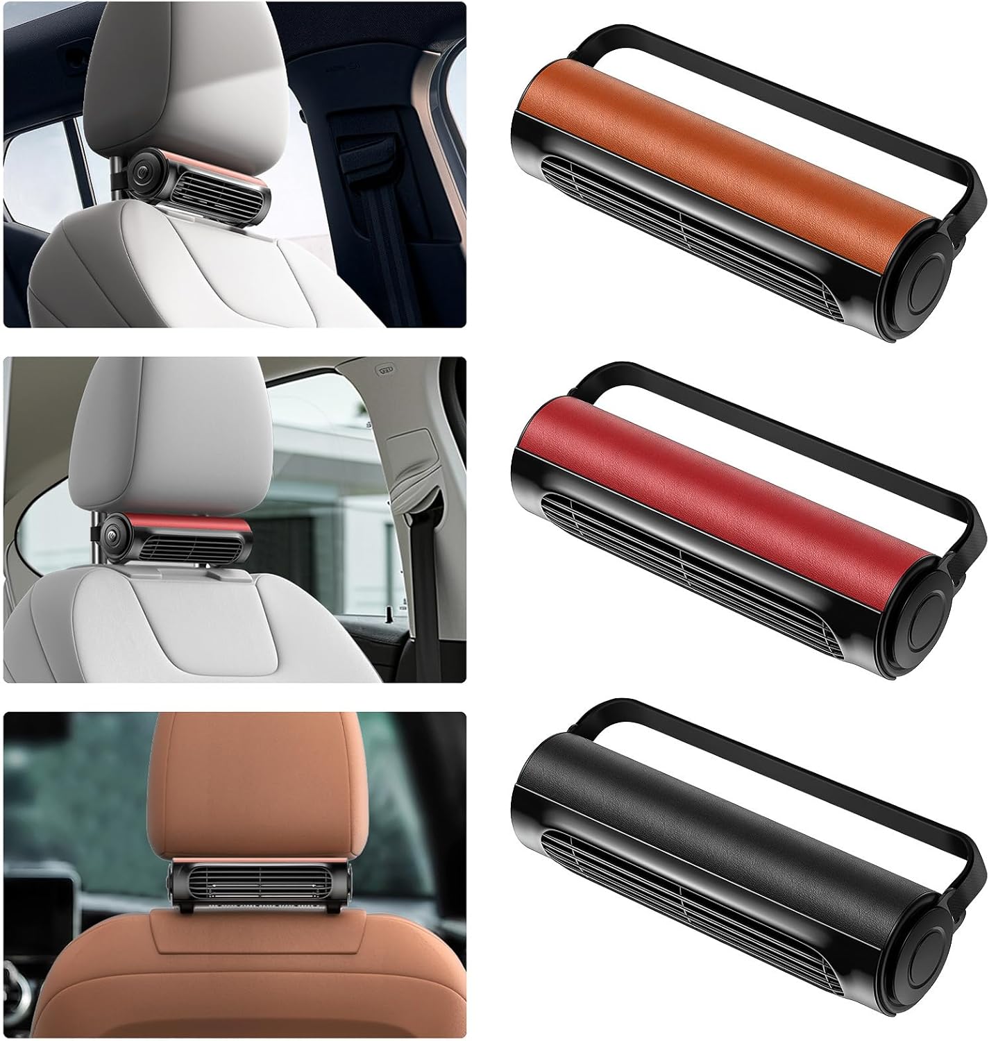 Portable USB Car Seat Fan with Adjustable Headrest Strap 4
