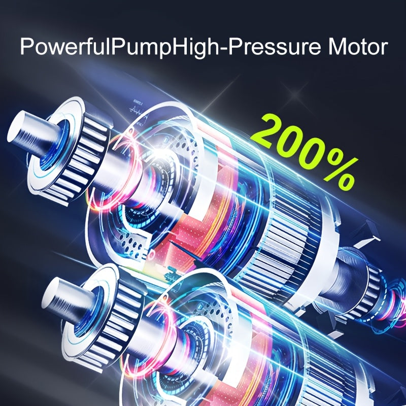 Portable air compressor with LCD screen and LED light -150 PSI inflator for cars, bicycles and sports equipment 5