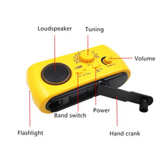 Portable emergency radio with AM/FM/NOAA, USB charger, LED flashlight, waterproof for camping and external use 3