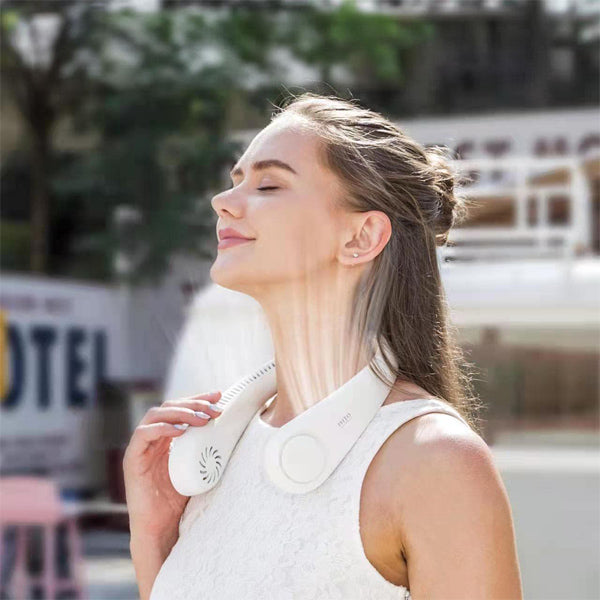 Portable neck fan with adjustable speed-ergonomic, light design for hands-free cooling, long battery life 3