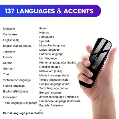 Portable two-way language translator with integrated WiFi and USB rescue-charged battery compact travel device for effortless communication 4