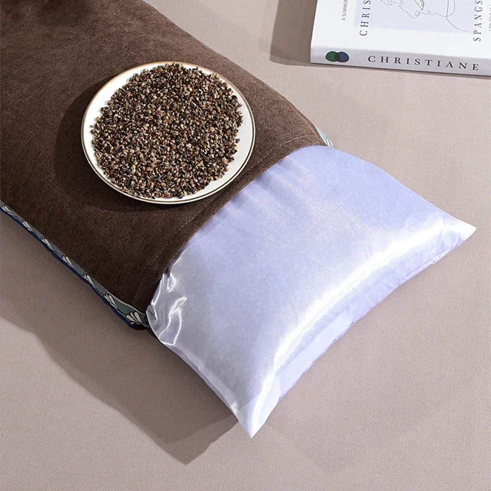 Pure Buckwheat Hull Neck Pillow – Natural Sleep Support for Side & Back Sleepers 1