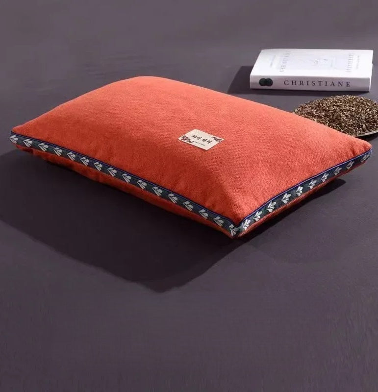 Pure Buckwheat Hull Neck Pillow – Natural Sleep Support for Side & Back Sleepers 2