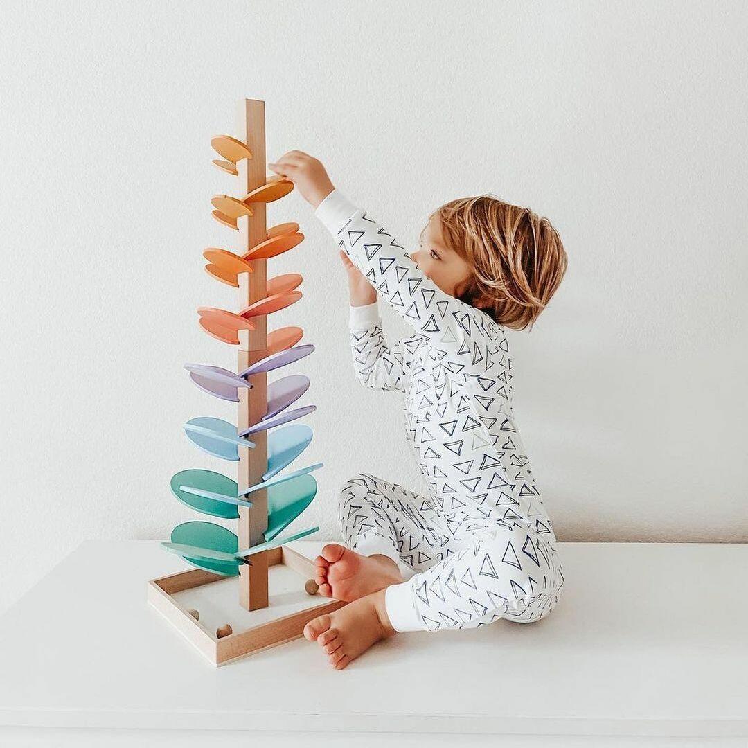 Rainbow Marble Tower – Creative wooden toy – Promotes colors & sounds for children ages 3 and up 0