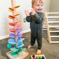 Rainbow Marble Tower – Creative wooden toy – Promotes colors & sounds for children ages 3 and up 1