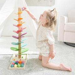 Rainbow Marble Tower – Creative wooden toy – Promotes colors & sounds for children ages 3 and up 2