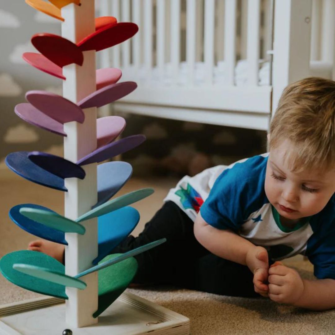 Rainbow Marble Tower – Creative wooden toy – Promotes colors & sounds for children ages 3 and up 5