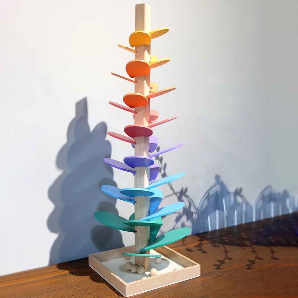 Rainbow Marble Tower – Creative wooden toy – Promotes colors & sounds for children ages 3 and up 6
