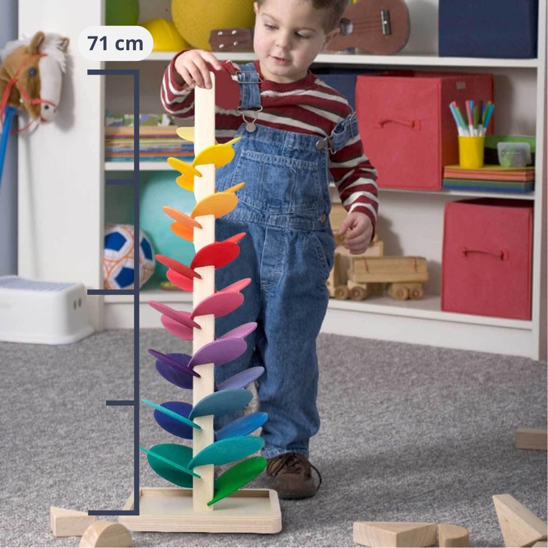 Rainbow Marble Tower – Creative wooden toy – Promotes colors & sounds for children ages 3 and up 8