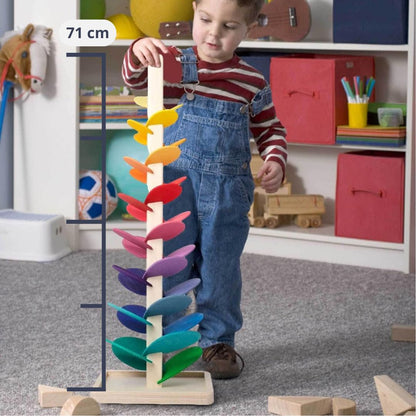 Rainbow Marble Tower – Creative wooden toy – Promotes colors & sounds for children ages 3 and up 8
