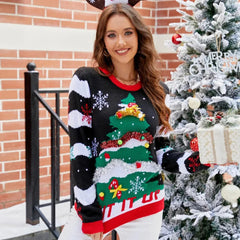Raisi | Warm Festive Christmas Sweaters for Women | Black & Red 2