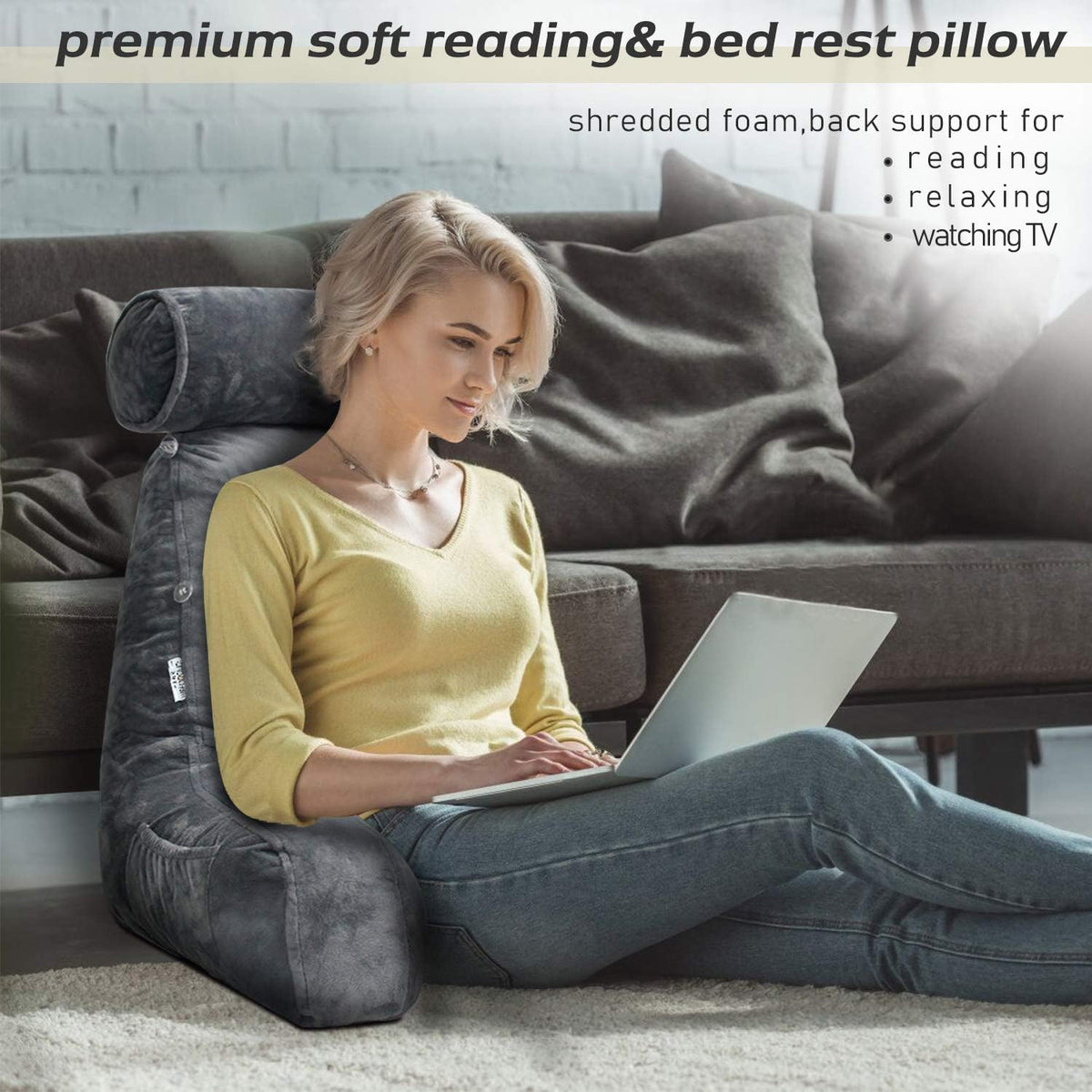 Reading Bed Pillow with Arms 4