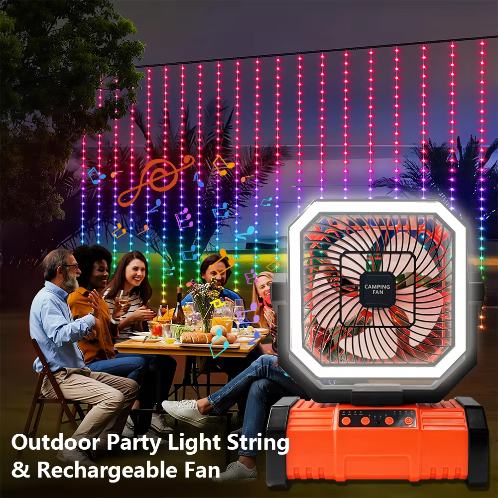 Rechargeable Camping Fan with 20000mAh Battery, 4 Speeds and LED Lantern 4