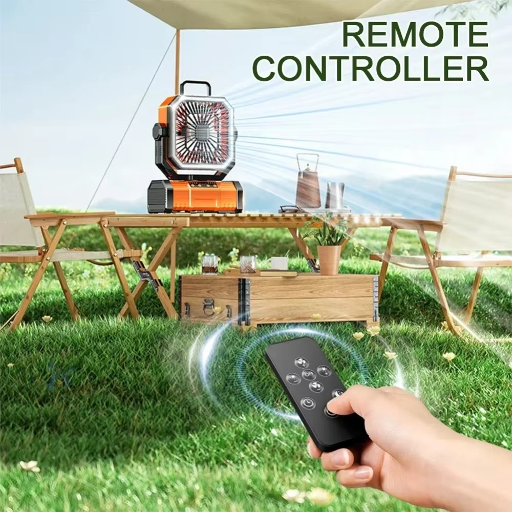 Rechargeable Camping Fan with 20000mAh Battery, 4 Speeds and LED Lantern 7