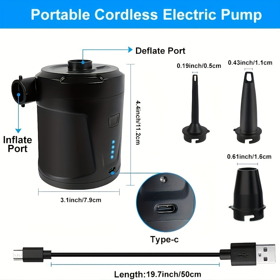 Rechargeable wireless mini electro air pump -light USB 4