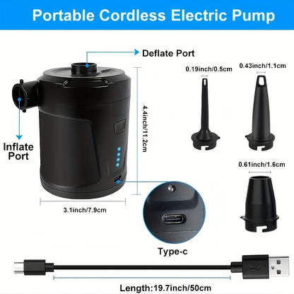 Rechargeable wireless mini electro air pump -light USB 4