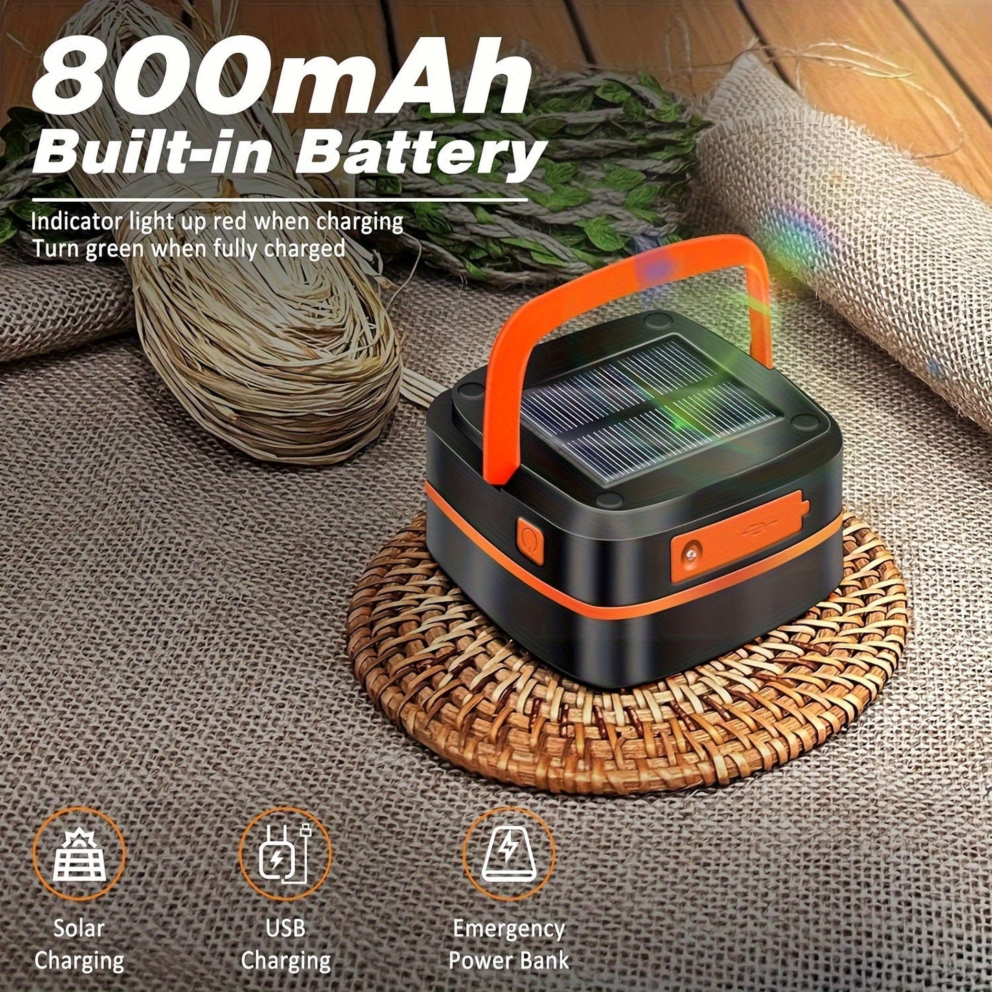 Recharged LED camping lantern -compact foldable light for outdoor adventures and emergencies 4