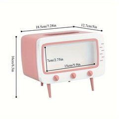 Retro -Tv -issue -Box -Box -Halter with smartphone -dock -multifunctional fabric protection for home and office decoration 3