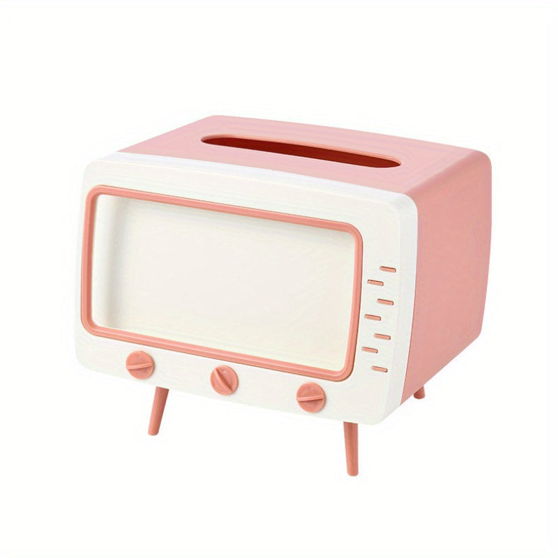 Retro -Tv -issue -Box -Box -Halter with smartphone -dock -multifunctional fabric protection for home and office decoration 4