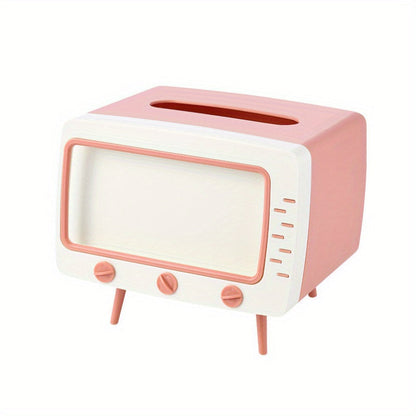 Retro -Tv -issue -Box -Box -Halter with smartphone -dock -multifunctional fabric protection for home and office decoration 4