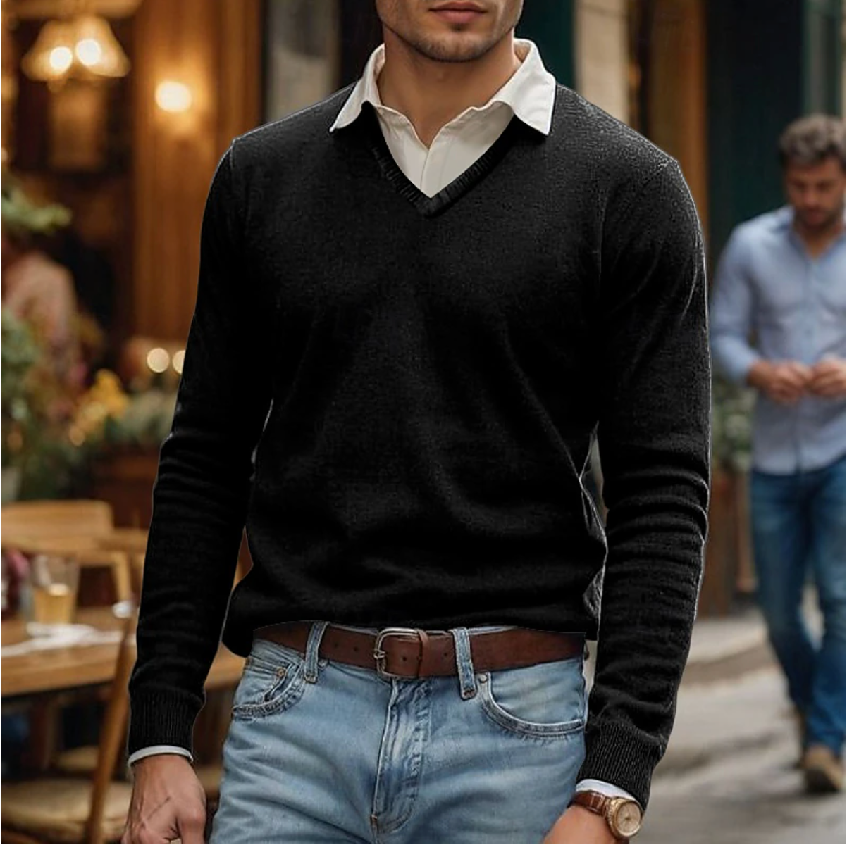 Rik | V-Neck Sweater in Soft Cotton Blend 1