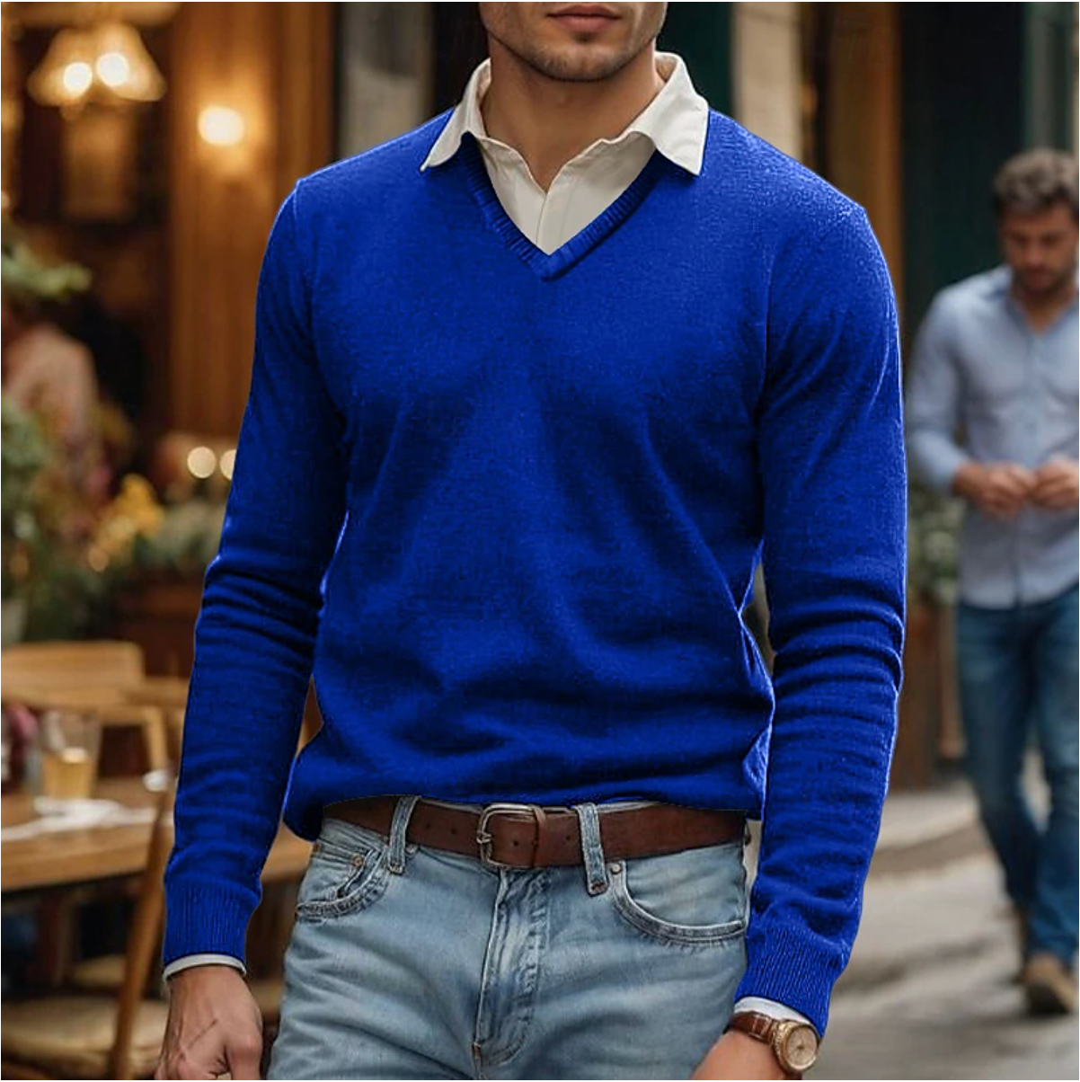 Rik | V-Neck Sweater in Soft Cotton Blend 5