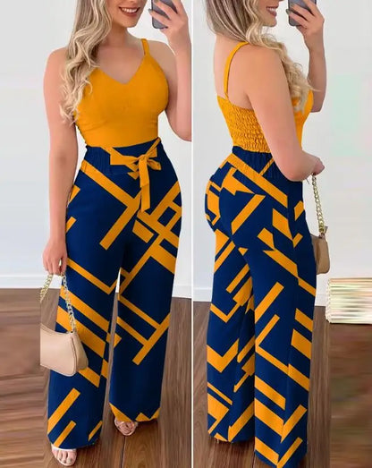 SADIE | Shirred Two-Piece Jumpsuit Set-6