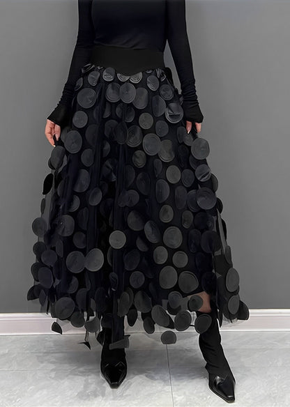  LAURA | Black Skirt with Dots-1