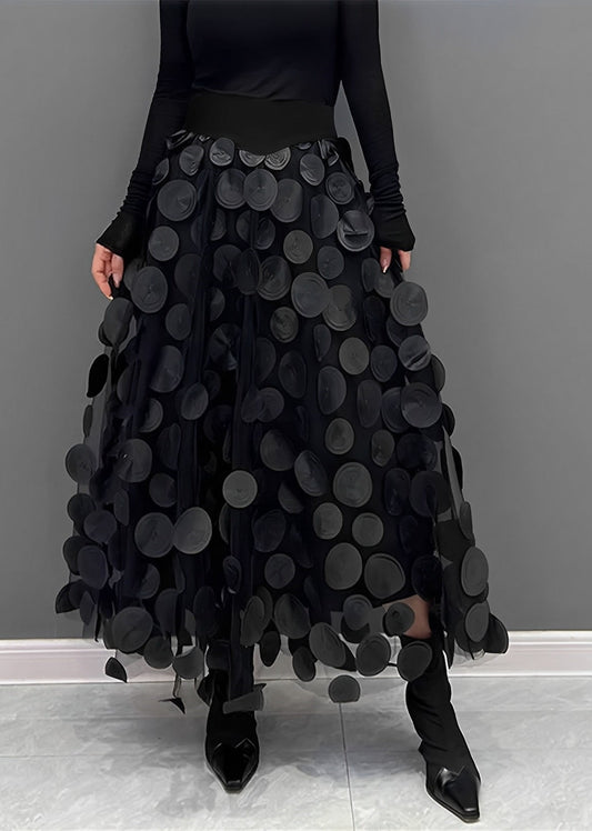  LAURA | Black Skirt with Dots-1