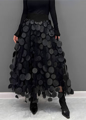  LAURA | Black Skirt with Dots-1