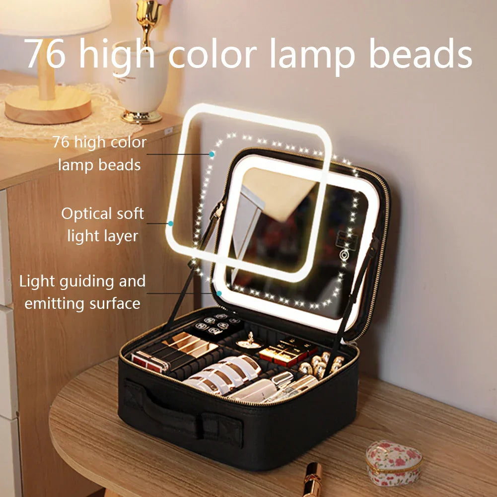 Pearls | Stylish & Portable LED Light Mirror Cosmetic Case 4